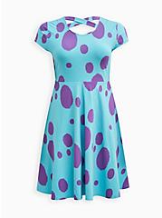 Plus Size Disney Pixar Monster's Inc. Lattice Back Dress - Foxy Sully Light Blue, MULTI, hi-res