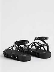 Plus Size Studded Chunky Footbed Sandal - Black  (WW) , BLACK, alternate