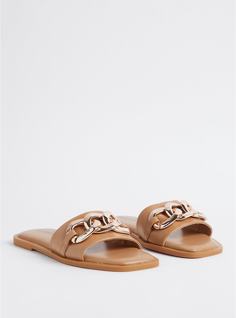 Plus Size Oversized Chain Slide - Taupe  (WW) , TAUPE, hi-res