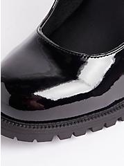 Plus Size Mary Jane Lug Heel - Faux Leather Black (WW), BLACK, alternate
