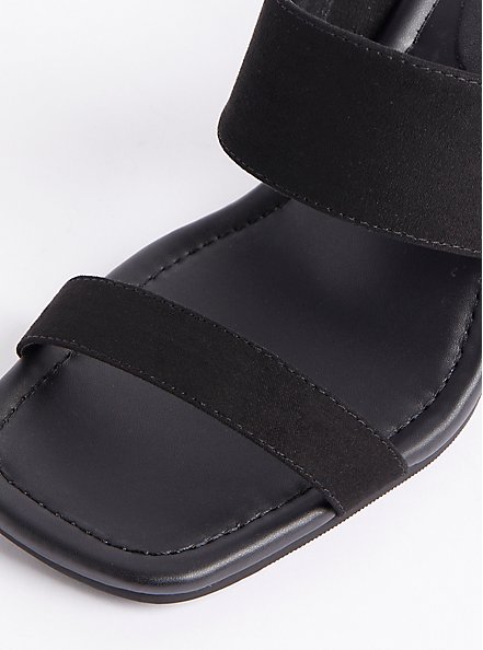 Plus Size Wedge Slide Sandal - Black (WW), BLACK, alternate