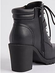 Plus Size Lace-Up Hiker Heel - Black (WW) , BLACK, alternate