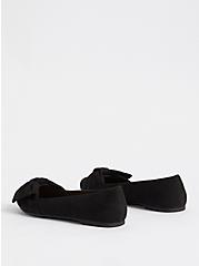 Plus Size Bow Pointed Toe Flat - Black (WW), BLACK, alternate