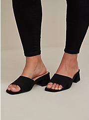 Plus Size Squared Toe Mule Heel (WW), BLACK, alternate