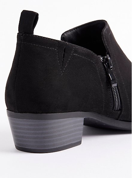 Plus Size Ankle Bootie - Faux Suede Black (WW), BLACK, alternate