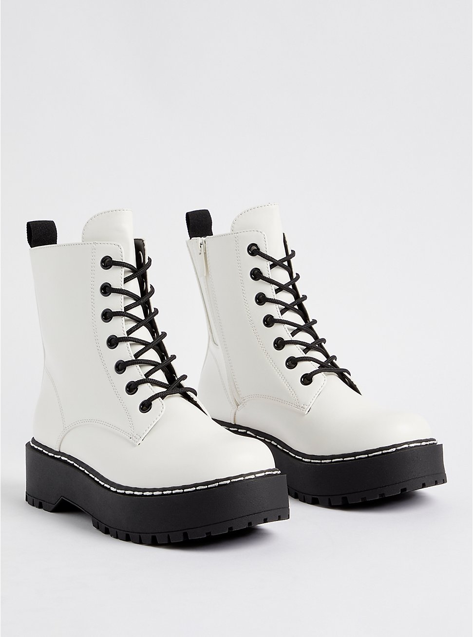 Lace-Up Combat Boot - White (WW), WHITE, hi-res