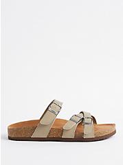Plus Size Strappy Cord Footbed Sandal - Silver (WW), TAUPE, alternate
