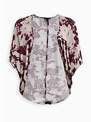 Cocoon Kimono - Soft-Stretch Challis Tie-Dye Purple, TIE DYE - GREY, hi-res