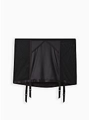 Plus Size Strappy Garter Skirt - Satin Black, RICH BLACK, hi-res