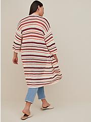 Plus Size Kimono Cardigan - Cotton Multi Stripes, MULTI, alternate