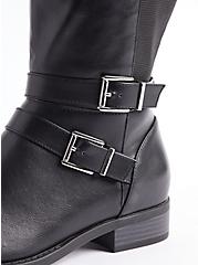 Plus Size Buckle Knee Boot - Black (WW), BLACK, alternate