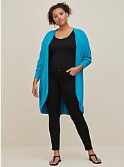 Plus Size Cocoon Kimono - Super Soft Neon Teal, BLUE, alternate