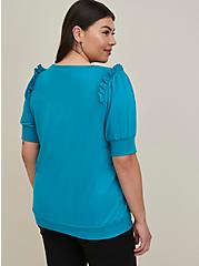 Plus Size Sweatshirt Tee - Lightweight French Terry Teal, TEAL, alternate