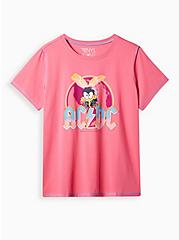 Plus Size ACDC Slim Fit Seam Tee – Cotton Pink, PINK GLO, hi-res