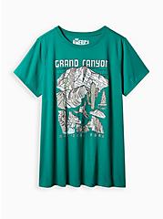 Plus Size Classic Fit Crew Tee - Cotton Green Grand Canyon, GREEN, hi-res