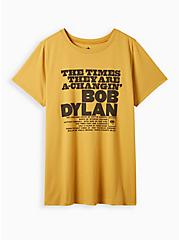 Plus Size Bob Dylan Classic Fit Crew Tee - Cotton Golden Yellow , GOLDEN YELLOW, hi-res