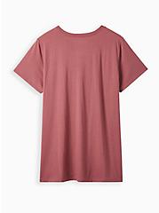 Plus Size Classic Fit Crew Tee - Cotton Dusty Red Snoopy, WILD GINGER: BURGUNDY, alternate