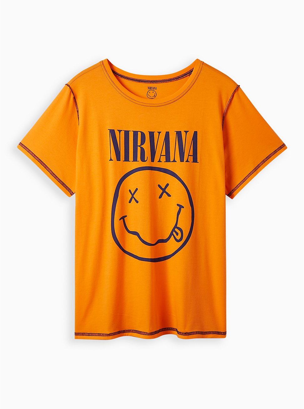 Plus Size Nirvana Slim Fit Seam Crew Tee - Cotton Orange, ORANGE, hi-res