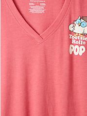 Plus Size Classic Fit V-Neck Ringer Tee - Cotton Red Tootsie Pop, JESTER RED, alternate
