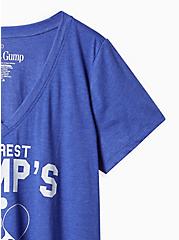 Plus Size Forrest Gump Classic Fit V-Neck Ringer Tee - Cotton Blue , BLUE, alternate