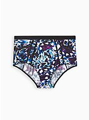 Plus Size High Waist Cheeky Panty - Microfiber Floral, LAYERED WINGS BLACK, hi-res