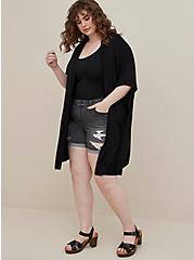 Plus Size LoveSick Sweater Cape - Super Soft Black, DEEP BLACK, alternate