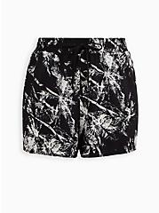 Plus Size LoveSick Color Block Pull-On Shorts - Stretch Woven Palms Black, BLACK TIE DYE, hi-res