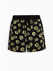 LoveSick Pull-On Short - French Terry Daisy Black, BLACK FLORAL, hi-res