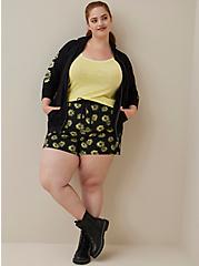 LoveSick Pull-On Short - French Terry Daisy Black, BLACK FLORAL, hi-res