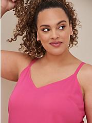 Plus Size Ava Cami - Textured Stretch Rayon Neon Pink, PINK GLO, alternate
