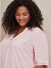 Plus Size Harper Pullover Blouse - Georgette Pink, PINK, alternate