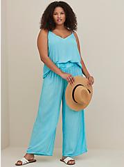 Relaxed Cover-Up Cami - Gauze Turquoise Wash , TEAL, alternate