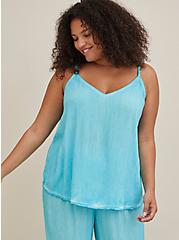 Relaxed Cover-Up Cami - Gauze Turquoise Wash , TEAL, hi-res