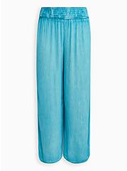 Plus Size Cropped Cover-Up Pant - Gauze Turquoise Wash , TEAL, hi-res