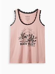 Classic Fit Lace Crew Tank - Cotton Death Valley Blush, DUSTY QUARTZ, hi-res