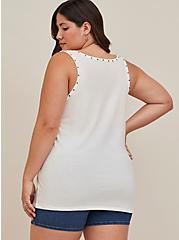 Def Leopard Classic Fit Studded Crew Tank - Cotton Ivory, MARSHMALLOW, alternate