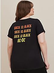 Plus Size AC/DC Classic Fit Lace Up Cuffed Tee - Cotton Black, DEEP BLACK, alternate
