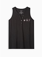 Graphic Classic Fit Heritage Slub V-Neck Henley Tank, ICONS EMBROIDERED BLACK, hi-res