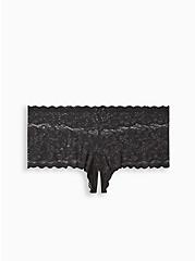 Lace Cheeky Panty With Open Gusset, RICH BLACK, hi-res