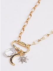 Plus Size Moon & Star Link Necklace , , alternate