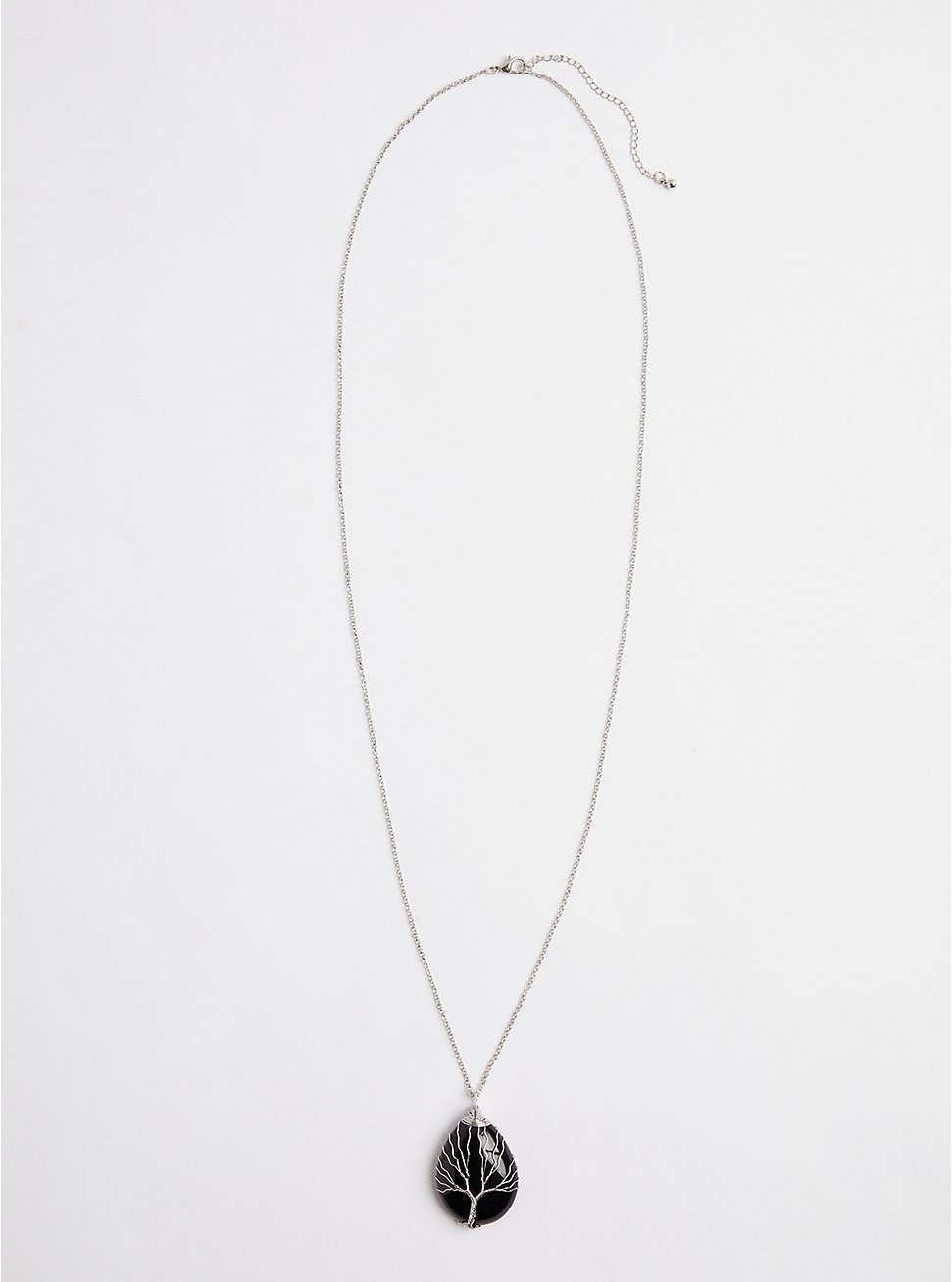 Plus Size Wire Wrapped Faux Stone Pendant Necklace, , hi-res