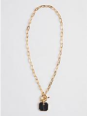Plus Size Enamel Tag Link Necklace, , hi-res
