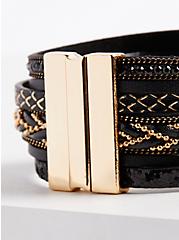 Plus Size Braided Magnetic Bracelet , GOLD, alternate