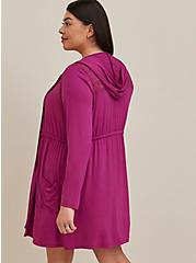 Plus Size Anorak Lace Cardigan - Super Soft Purple , PURPLE, alternate