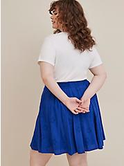 Plus Size Embroidered Eyelet Skirt - Challis Blue , SODALITE BLUE, alternate