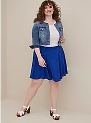 Plus Size Embroidered Eyelet Skirt - Challis Blue , SODALITE BLUE, alternate