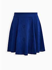 Plus Size Embroidered Eyelet Skirt - Challis Blue , SODALITE BLUE, hi-res