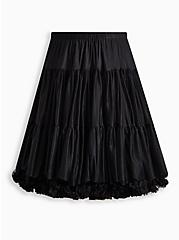 Plus Size Layering Midi Petticoat - Tulle Black, DEEP BLACK, hi-res