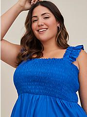 Plus Size Smocked Tiered Midi Dress - Poplin Blue, NAUTICAL BLUE: BLUE, alternate