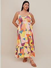 Plus Size Tiered Maxi Dress - Super Soft Geometric Orange, GEO-MULTI, alternate